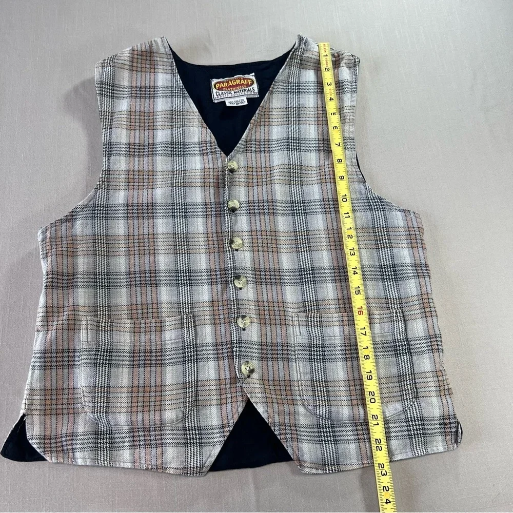 Paragraff Clothing Co Men’s Plaid Button Vest Size Small Vintage Heritage